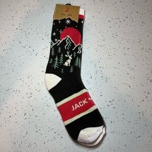 Jack + Sage Women's Venture Out Socks Brown Cream Red Stretch Mountains One Size